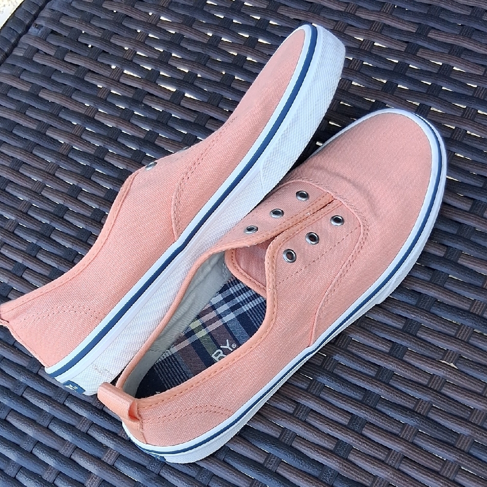Sperry Women's Peach Slip-On Sneakers - Picture 3 of 8